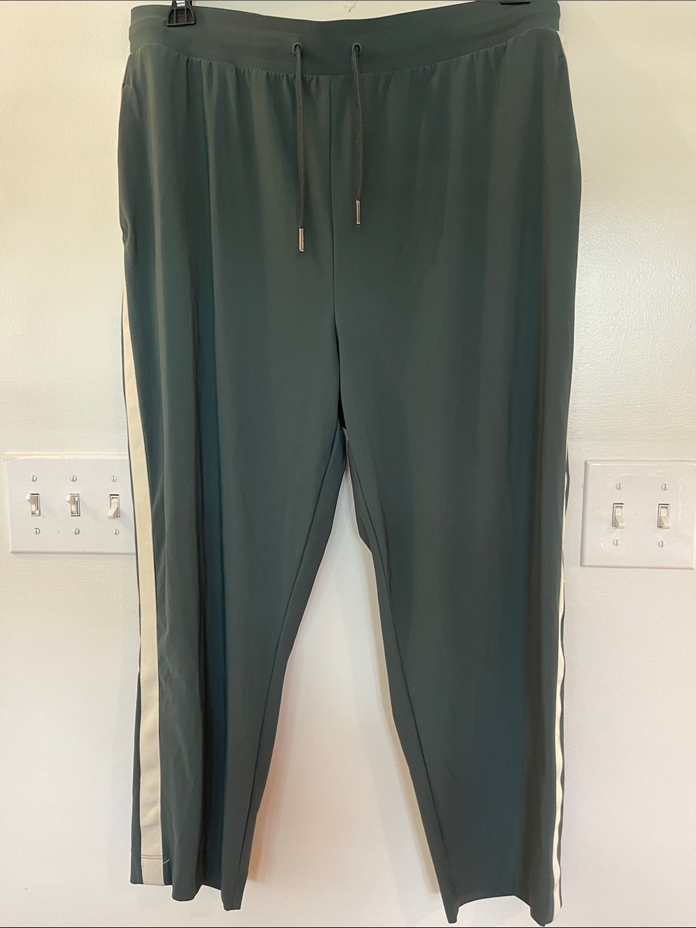 Sweaty Betty Green Track Joggers with Contrast Side Stripe